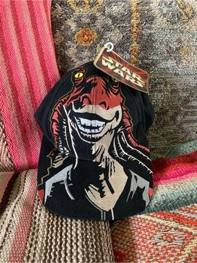 1999 Deadstock Star Wars Jar Jar Binks Black Graphic Baseball Cap